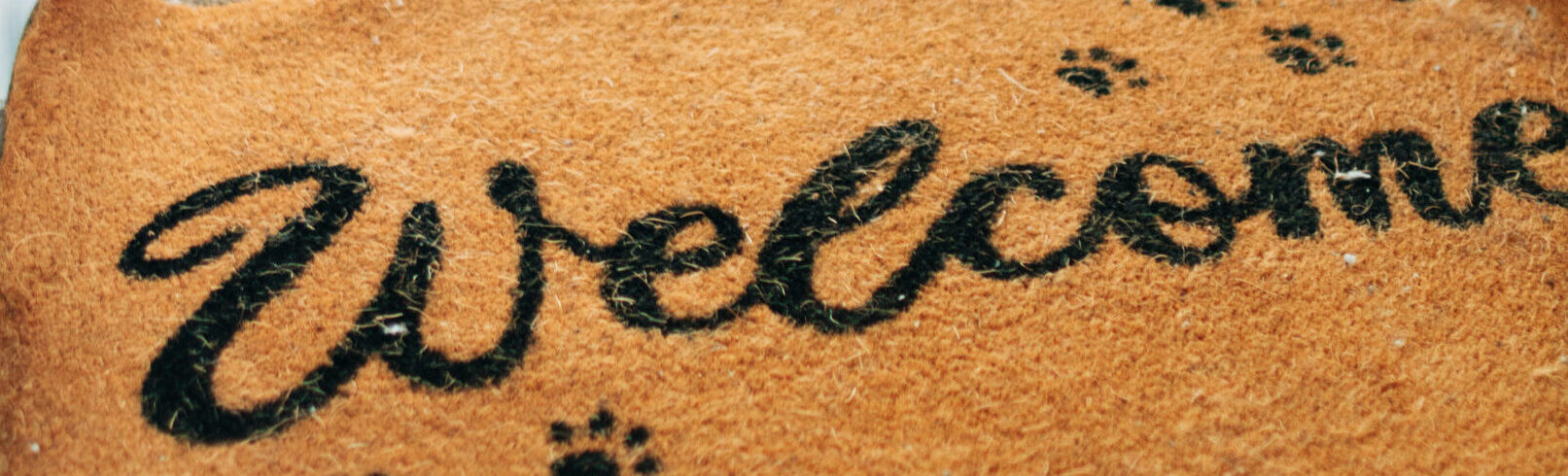 A welcome mat in the doorway of the lounge at the Haven